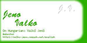 jeno valko business card