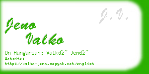 jeno valko business card